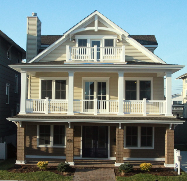 QMA Ventnor, NJ New Beach Block Custom Home Coastal House Exterior