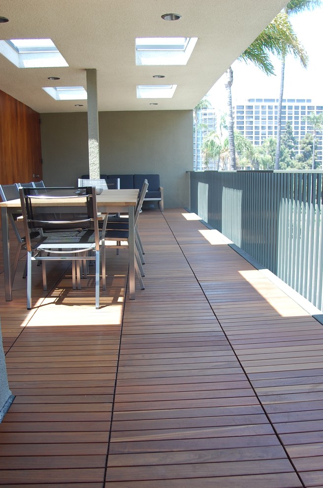 Real Wood Deck Tiles Modern House Exterior San Diego by Design