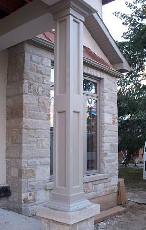 Recessed Paneled Exterior PVC Column Wraps - Traditional - Exterior