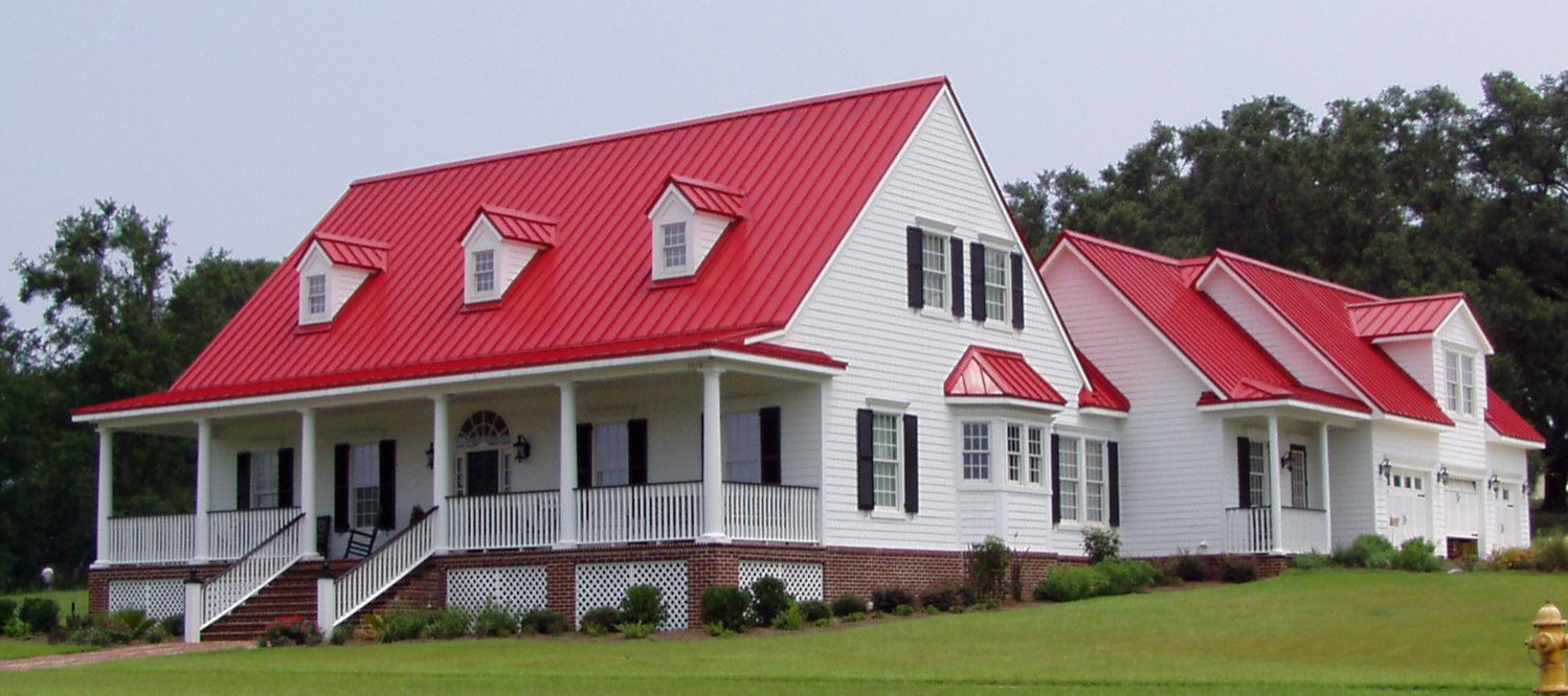 Red Roof Residential House - Farmhouse - Exterior - Atlanta - by Streamline  Roofing & Construction, Inc. | Houzz