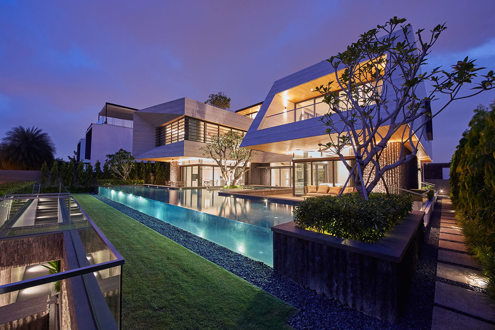 Inspiration for a contemporary exterior home remodel in Singapore