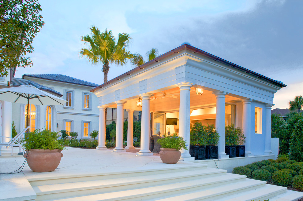 Inspiration for a mediterranean house exterior in Jacksonville.