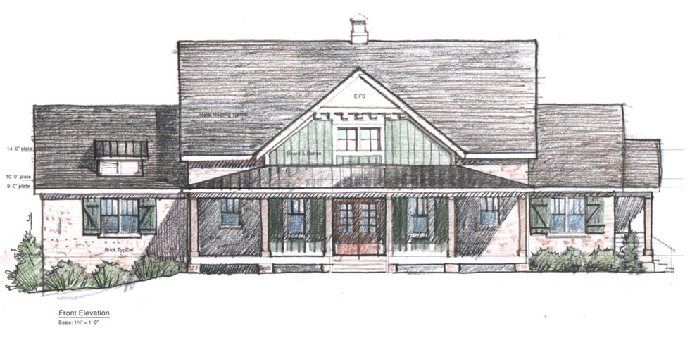 Inspiration för ett stort lantligt flerfärgat hus, med två våningar, blandad fasad och tak i mixade material