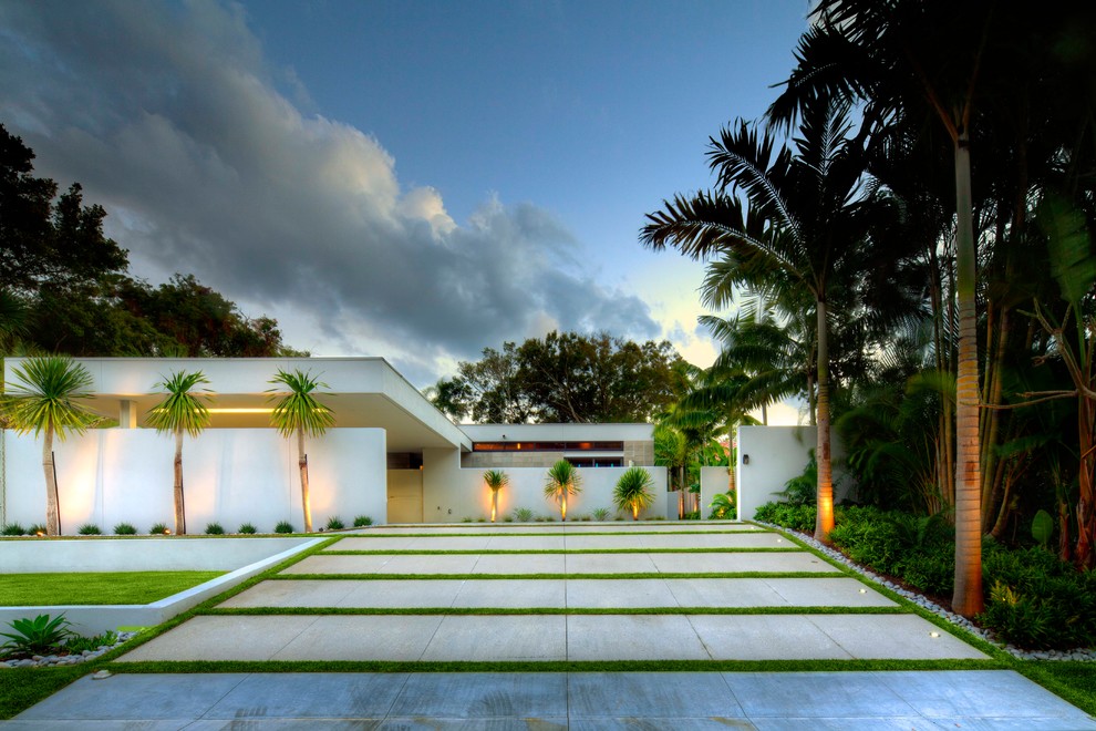 World-inspired house exterior in Tampa.