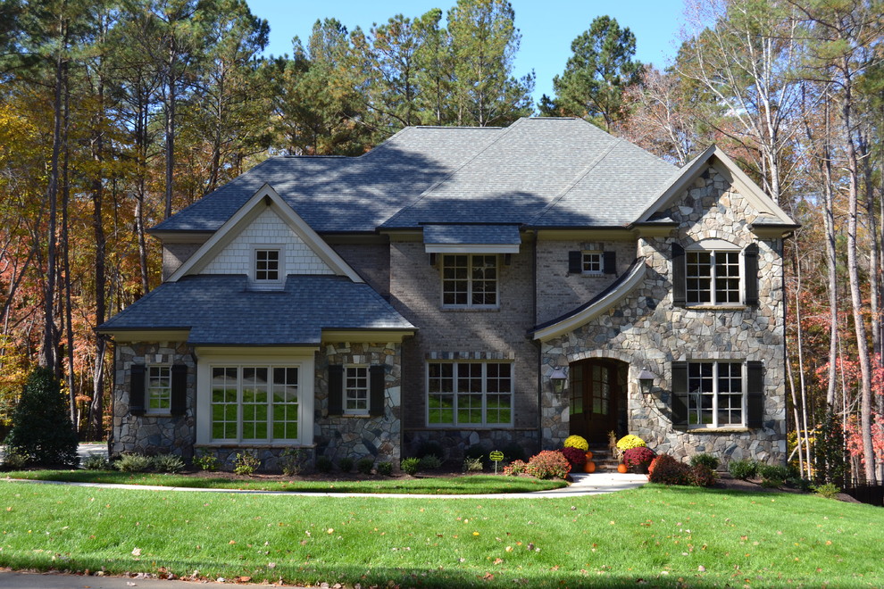 Transitional exterior home idea in Raleigh