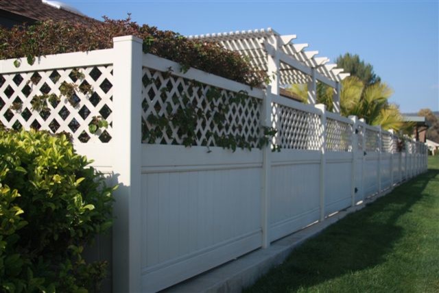 Residential Semi Privacy Vinyl Fence W Lattice Patio Cover Gate Contemporary House Exterior Los Angeles By Factory Houzz Uk - Vinyl Lattice Patio Covers