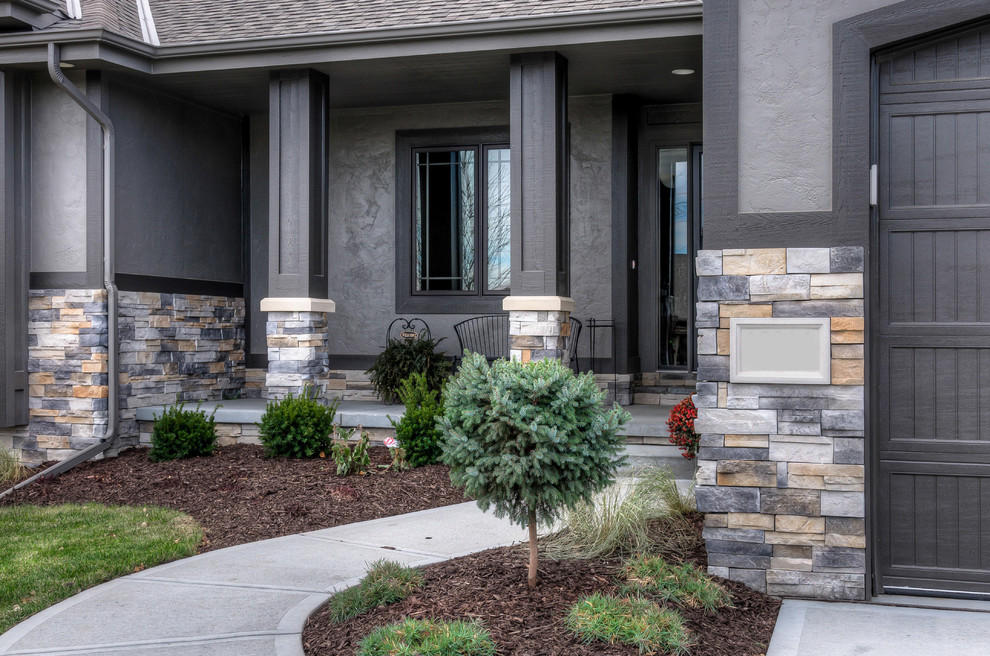 Transitional exterior home photo in Omaha
