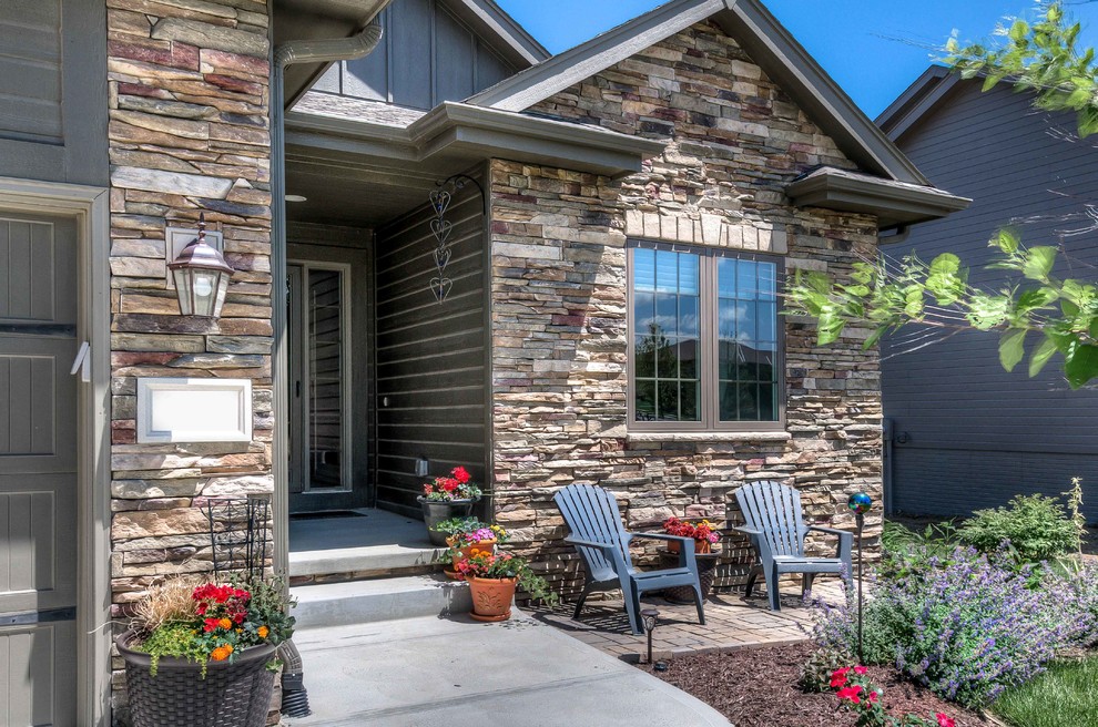 Residential Stone Exteriors Rustic Exterior Omaha by Fireplace
