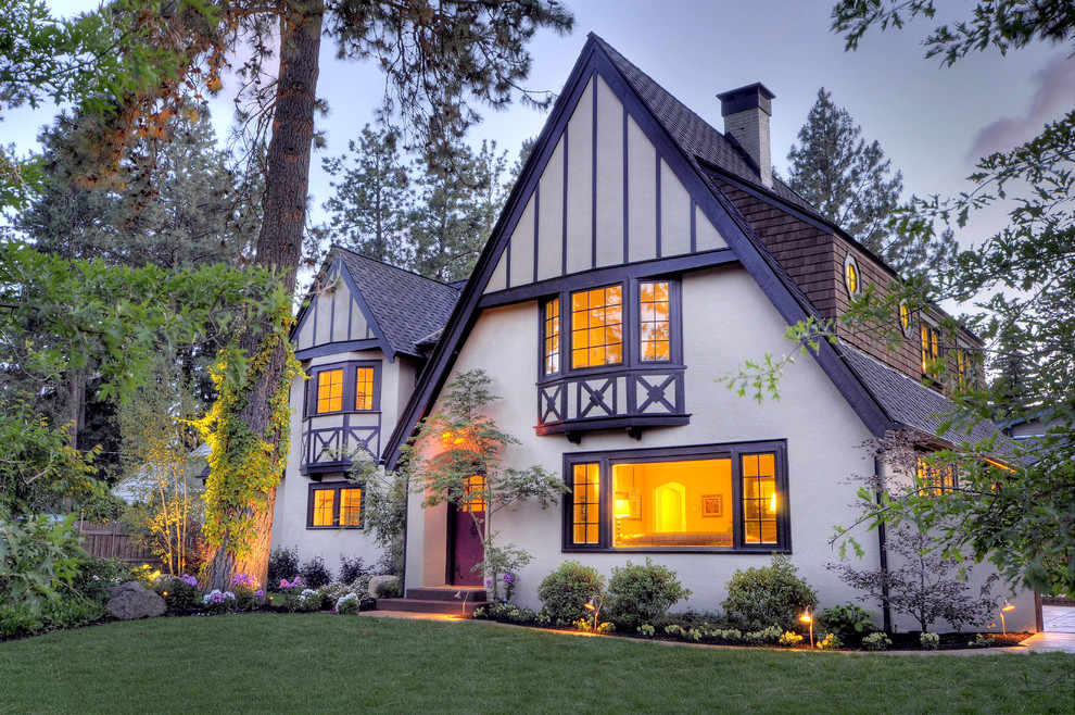 Inspiration for a timeless two-story exterior home remodel in Other