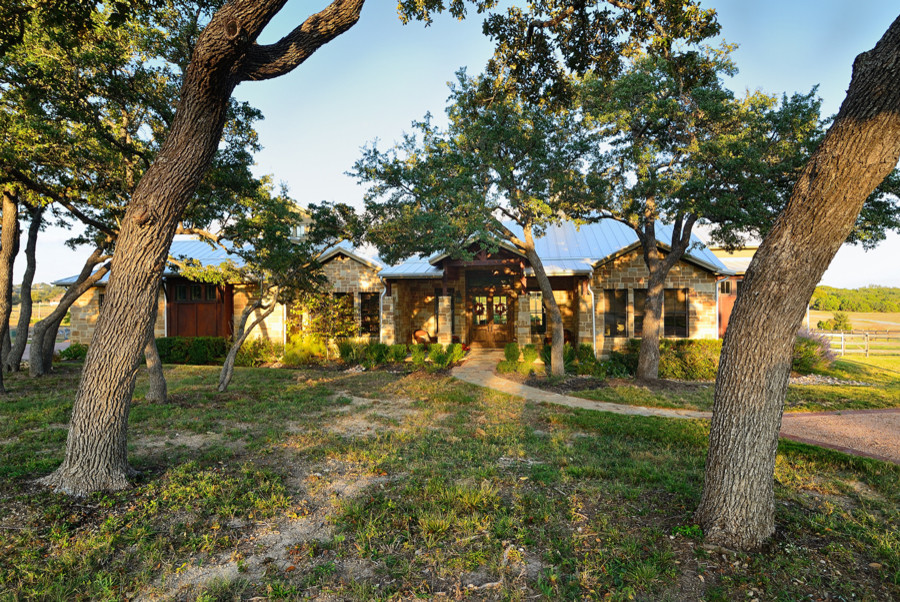 Robinson Ranch Rustic Exterior Austin by Barron Custom Design