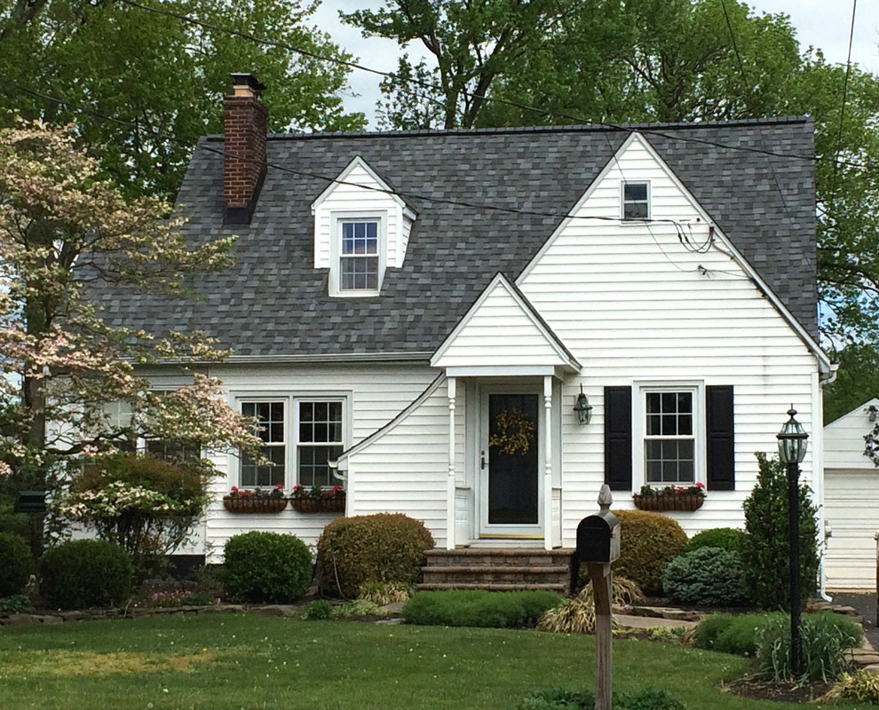 ウィルミントンにある低価格の小さなトラディショナルスタイルのおしゃれな家の外観 (ビニールサイディング) の写真