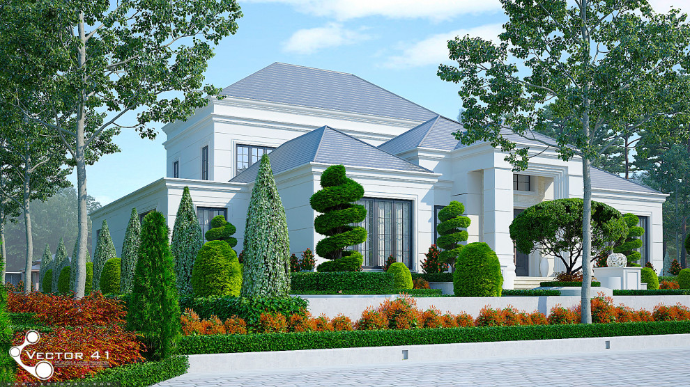 Example of a large minimalist exterior home design in Other
