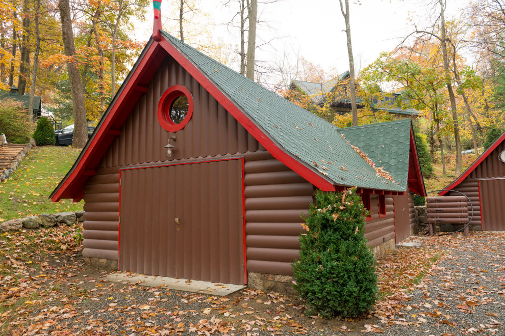 Rustic Storybook Style Quarter Log Siding Lodge Rustic Exterior