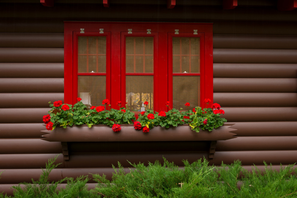 Rustic Storybook Style Quarter Log Siding Lodge Rustic Exterior