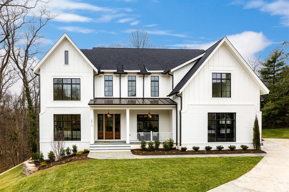 Inspiration for a farmhouse exterior home remodel in DC Metro