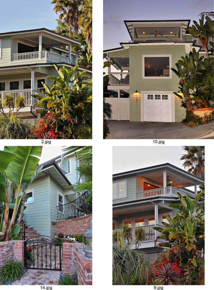 サンディエゴにあるトロピカルスタイルのおしゃれな家の外観の写真