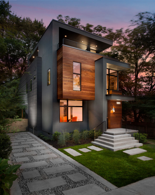 Sanders Modern Modern House Exterior Atlanta by XMETRICAL, LLC