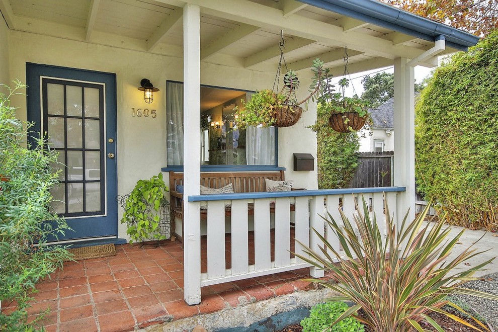 Example of an arts and crafts exterior home design in Santa Barbara
