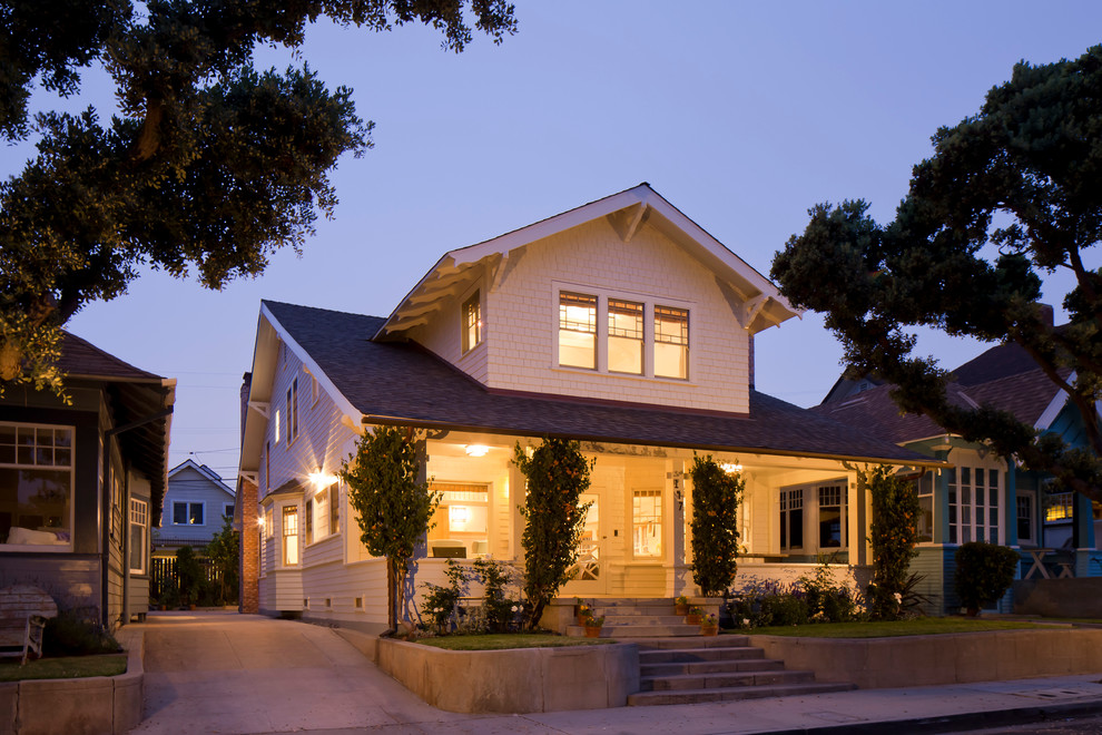 Coastal wood exterior home idea in Los Angeles