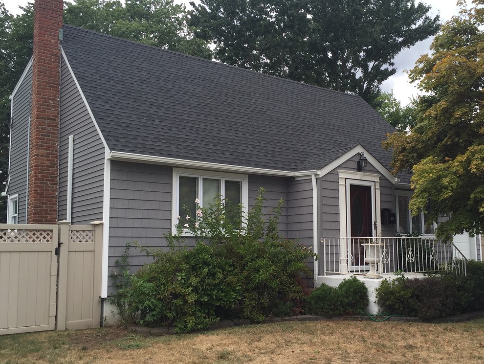 Seaford Siding Charcoal Gray Shakes with Clapboard Siding Exterior