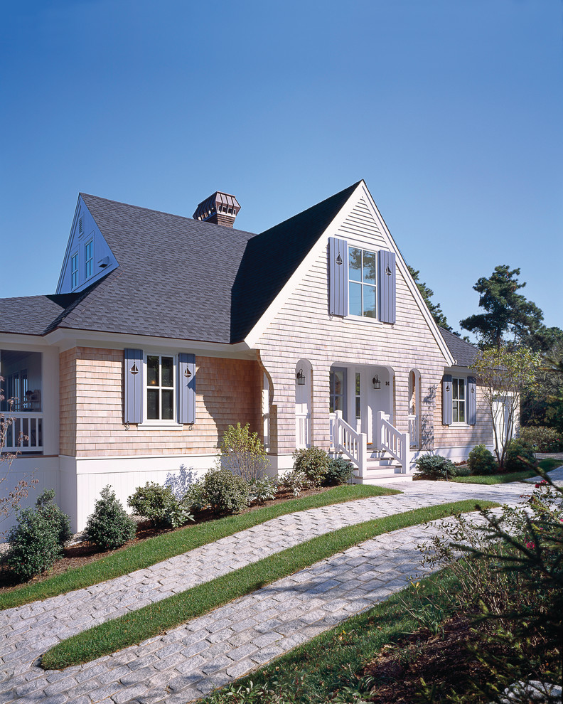 Traditional wood exterior home idea in Boston