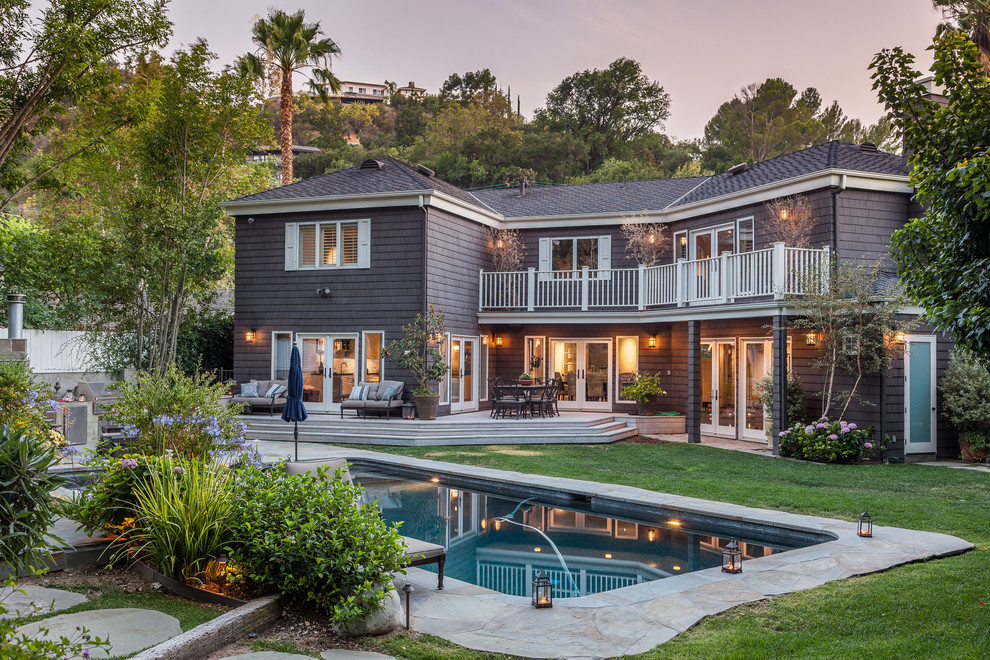 Inspiration for a traditional house exterior in Los Angeles.