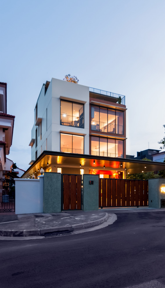 This is an example of a modern house exterior in Singapore.