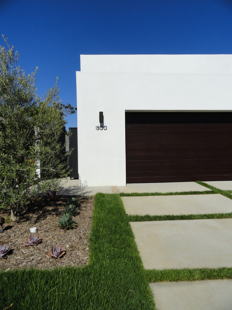 White modern bungalow render house exterior in Orange County.