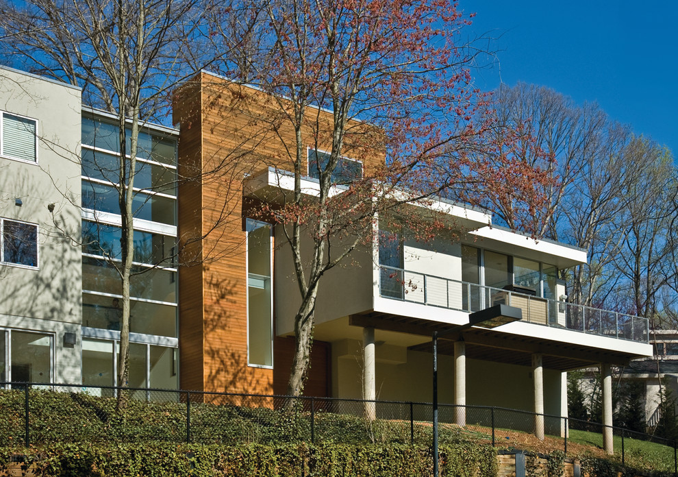 Example of a trendy two-story exterior home design in DC Metro