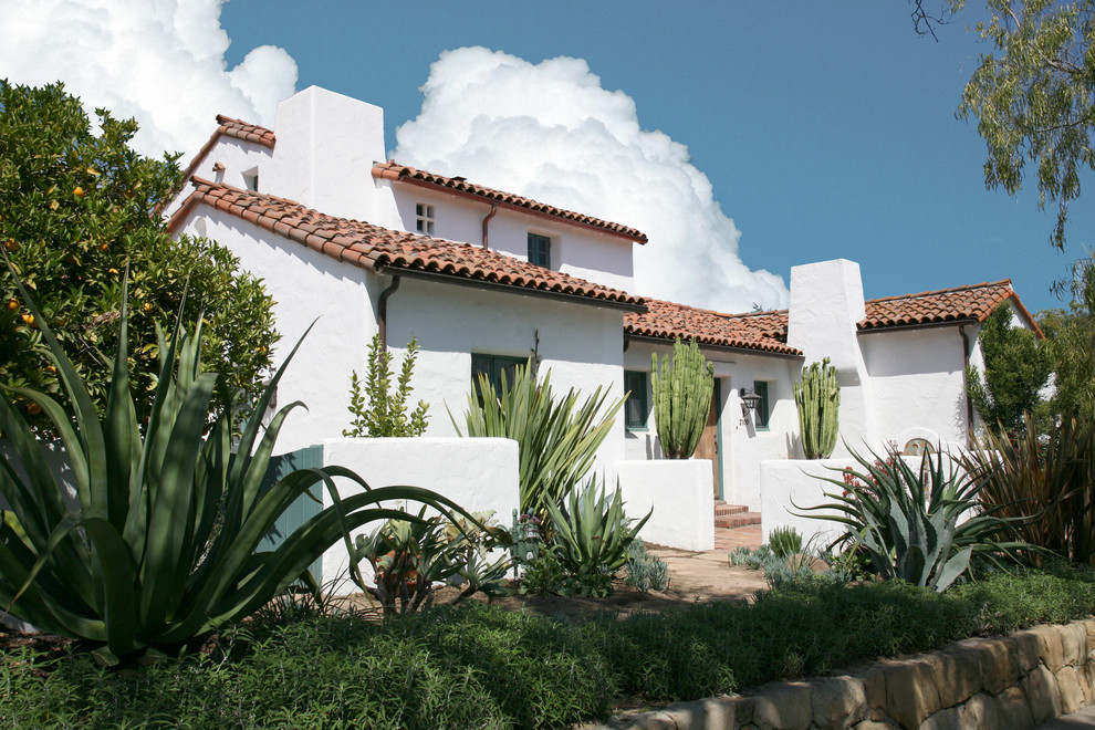 Mediterranean house exterior in Santa Barbara.