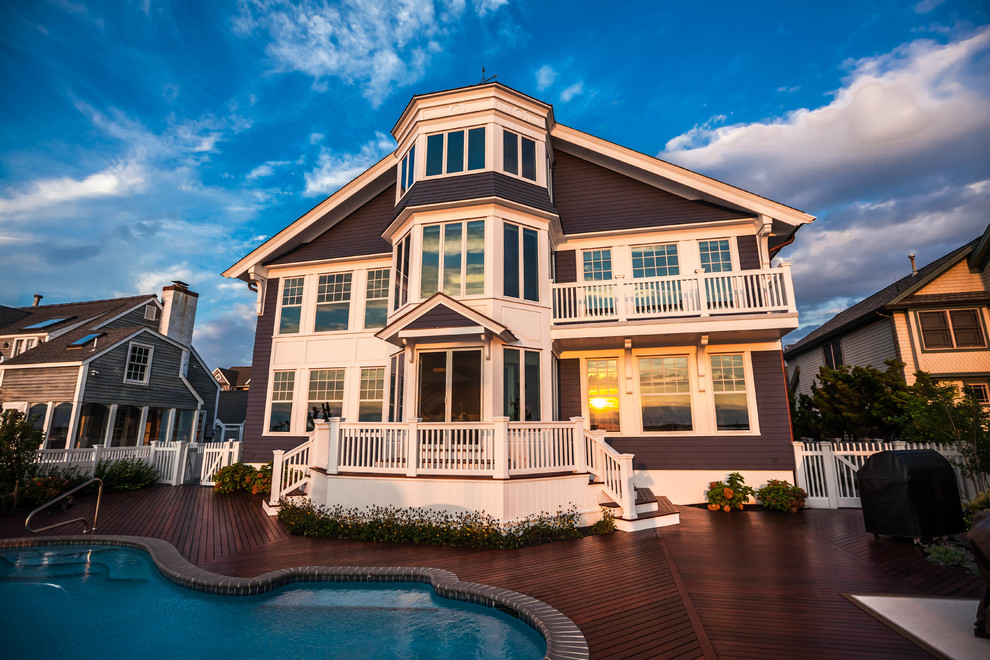 Shingle style beach house backyard Mantoloking NJ Beach Style Exterior New York by