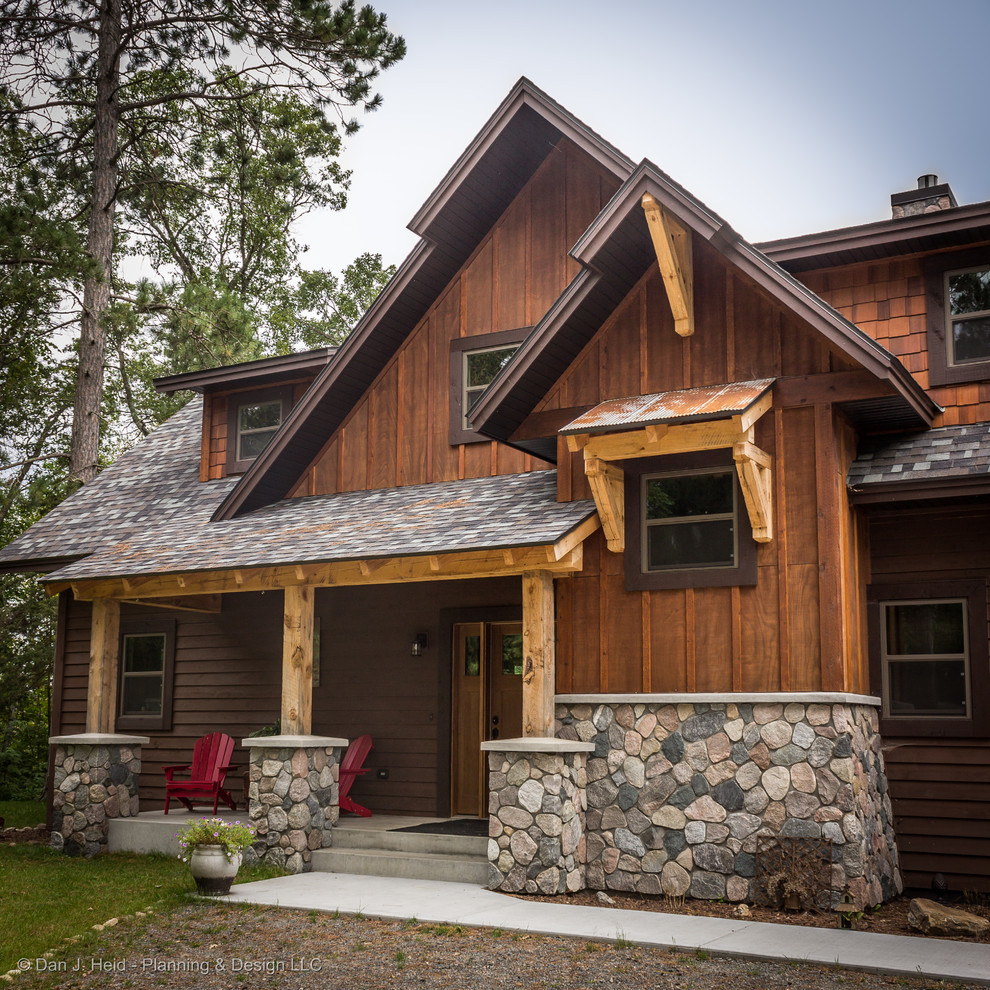 Sibley Lake Retreat, Pequot Lakes, MN Rustic Exterior Boise by