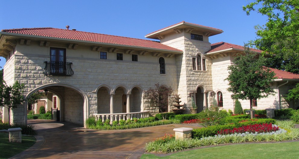 Silverdale limestone residence Mediterranean Exterior Oklahoma