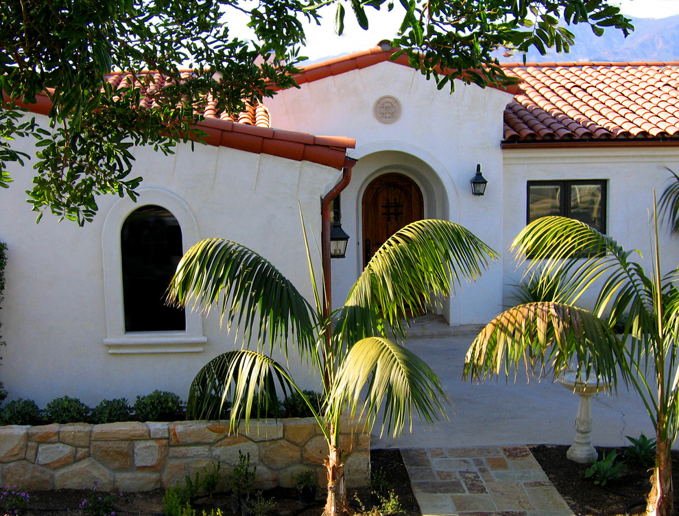 Single Level small Santa Barbara Spanish Home Designs Mediterranean