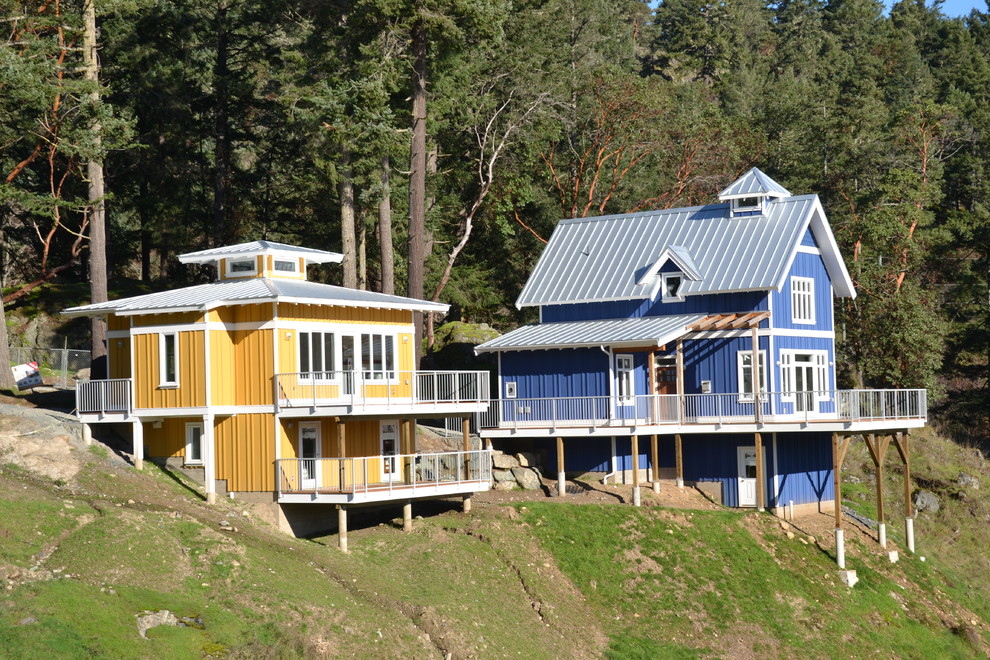 Design ideas for a coastal house exterior in Vancouver.