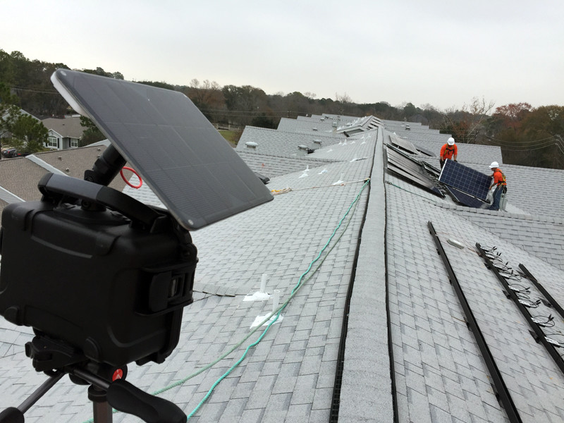 Solar-powered GoPro filming solar module installation - Traditional ...