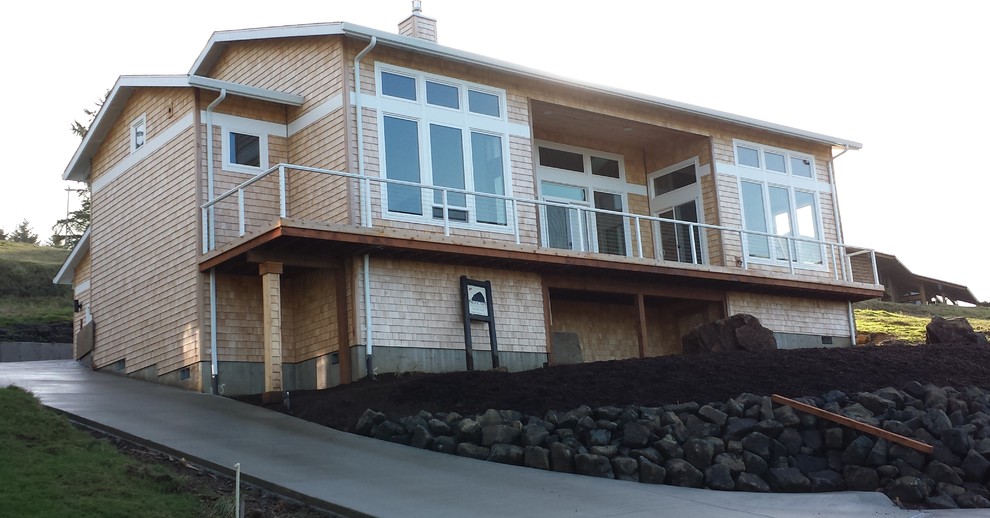 Inspiration for a coastal exterior home remodel in Portland