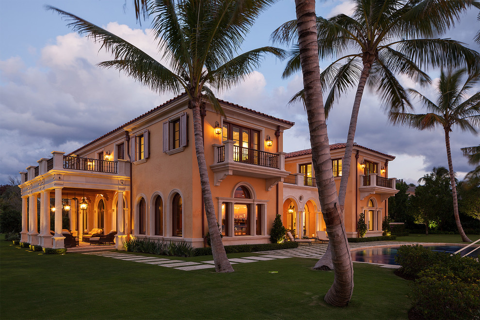 South Ocean Boulevard Oceanfront Estate Mediterranean Exterior