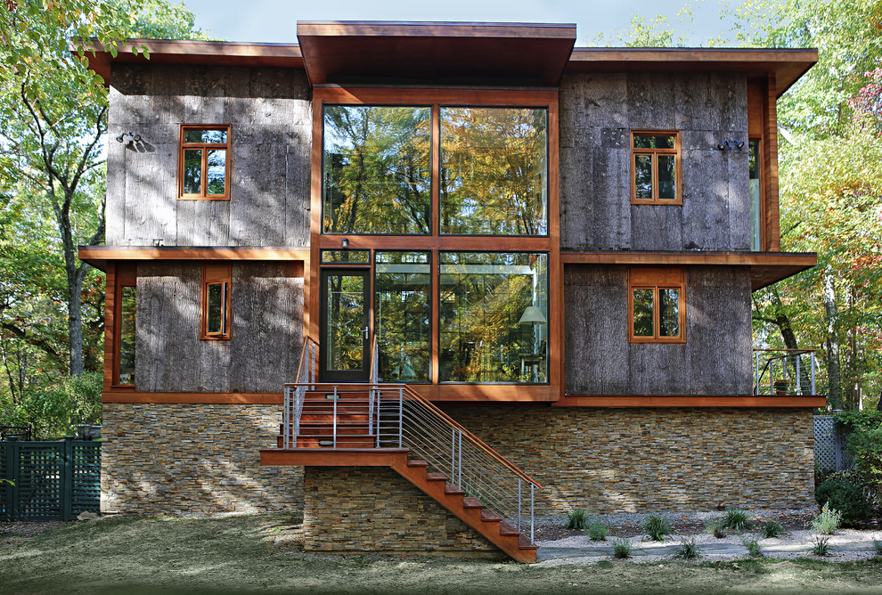 This is an example of a rustic house exterior in New York.
