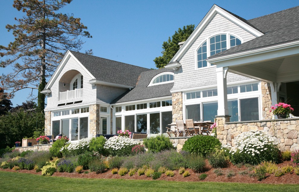 Inspiration for a coastal house exterior in Boston.