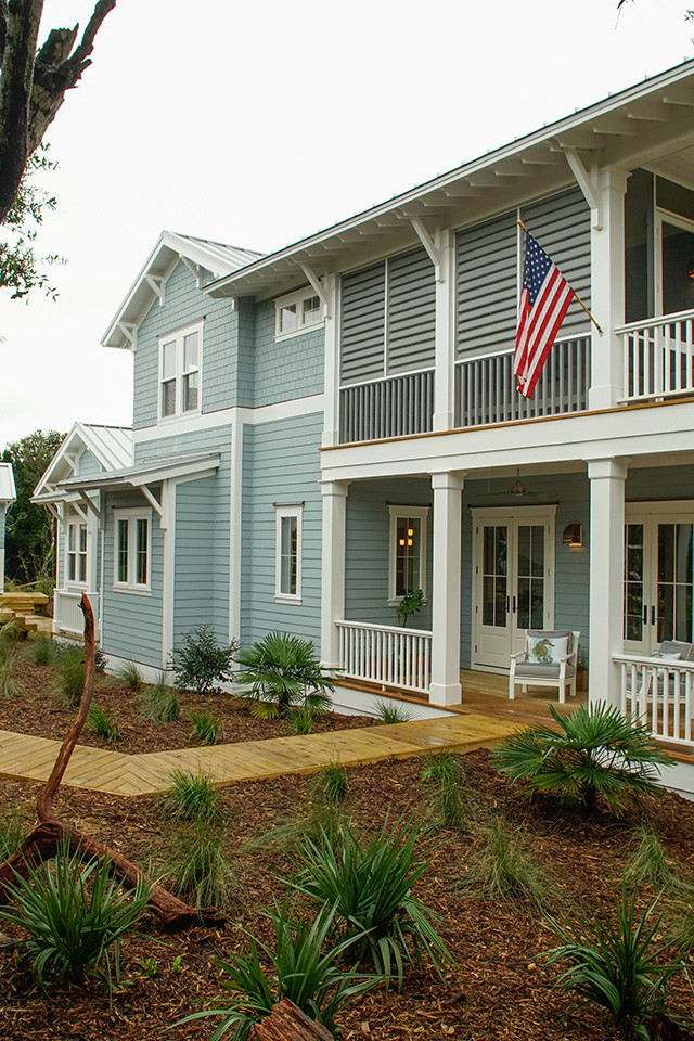This is an example of a nautical house exterior in Atlanta.