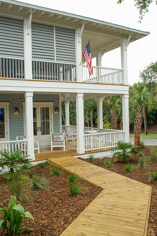 This is an example of a nautical house exterior in Atlanta.