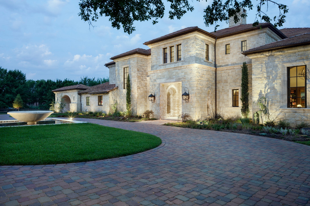 Inspiration for a mediterranean house exterior in Austin.