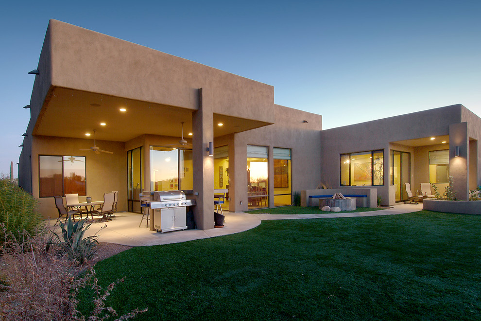 Example of a southwest one-story exterior home design in Phoenix
