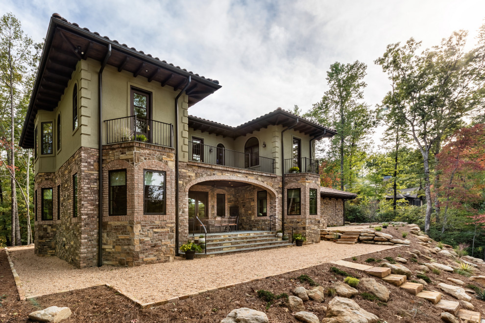 Spanish Style Lake Home Mediterranean Exterior Other by Tindall