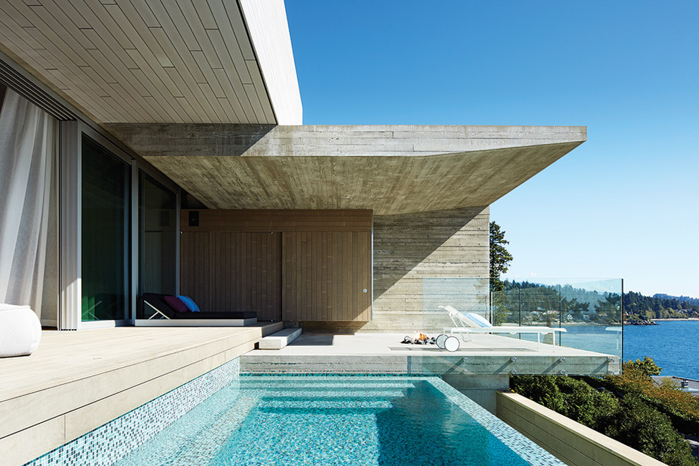 Стильный дизайн: огромный, серый дом в стиле модернизм - последний тренд