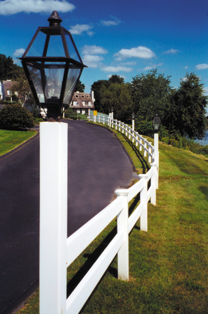 split rail fence with solar lights