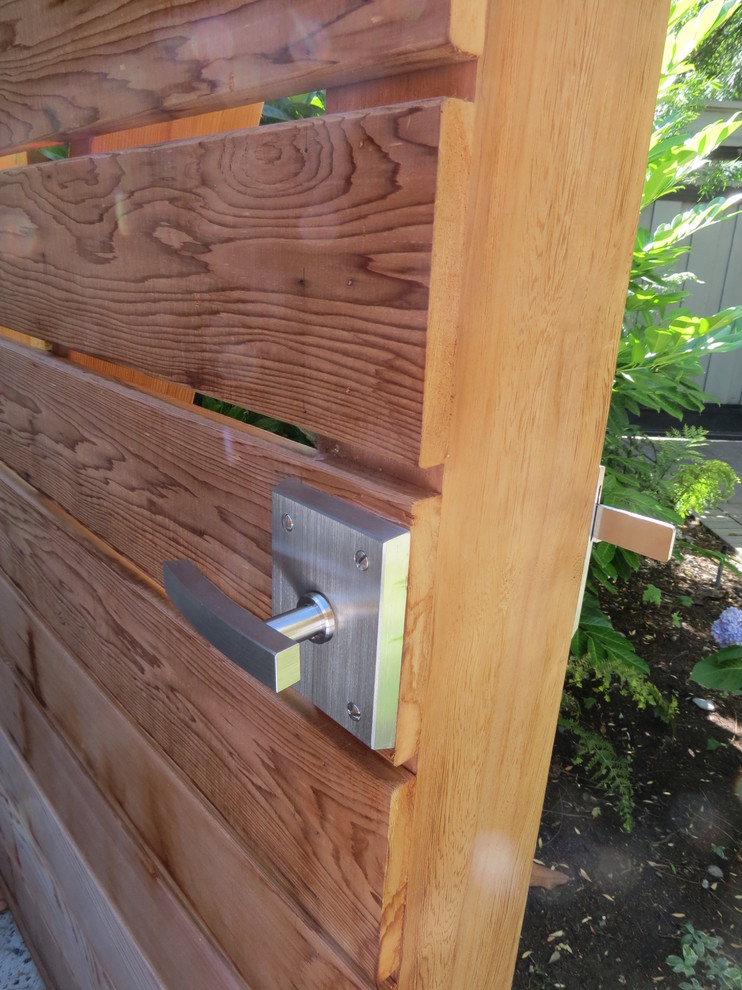 Stainless Steel Alta Modern Gate Latch - Close Up - Contemporary