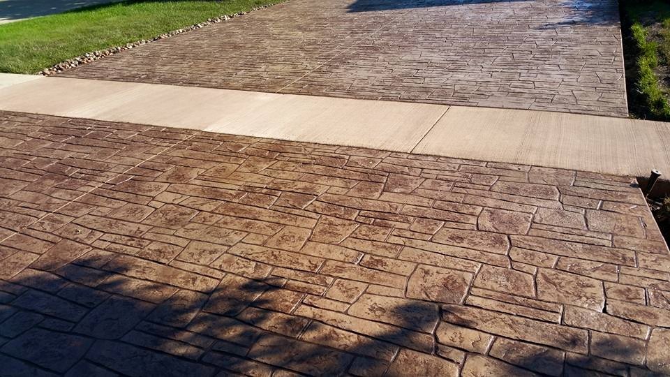 Stamped and Stained Concrete Driveway Exterior Chicago by Chicago Decorative Concrete Co