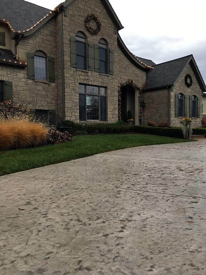 Stamped Concrete Driveway Overlay Traditional Exterior St Louis